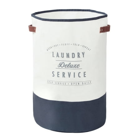 Better Homes & Gardens Ivory/Grey Canvas Laundry Hamper, Adult, 16" x 25"