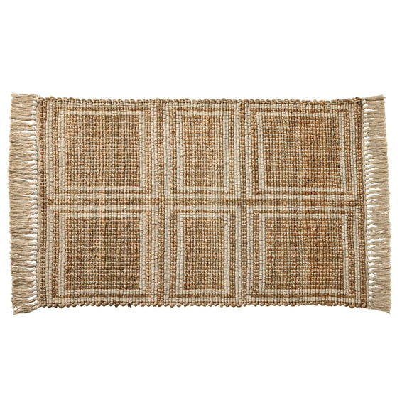 Better Homes & Gardens Ivory & Natural Interlocking Jute 24" x 36" Accent Rug