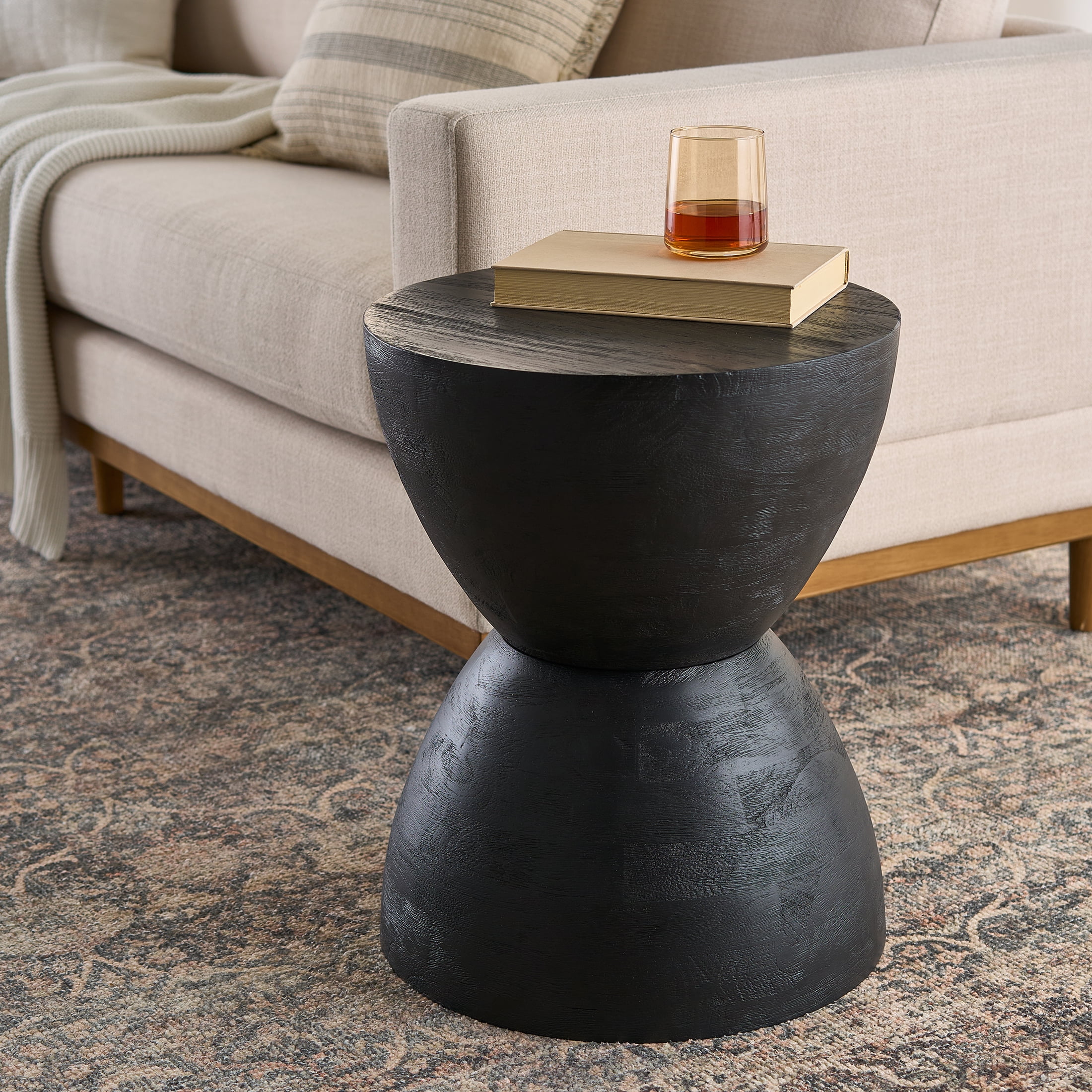 Better Homes & Gardens James Wood End Table, Rich Black Finish