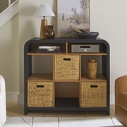 Better Homes & Gardens Juliet 6-Cube Storage Organizer Bookcase, Light Honey & Black