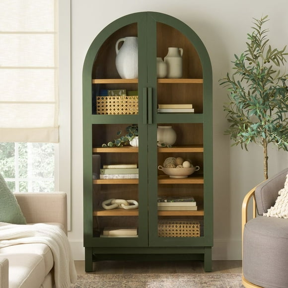 Better Homes & Gardens Juliet Arch Accent Cabinet, Deep Green Finish