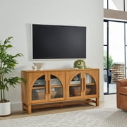 Better Homes & Gardens Juliet Arc TV Stand for TVs up to 65", Light Honey Finish