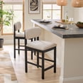 thumbnail image 1 of Better Homes & Gardens Juliet Counter Stools, Black & Cream, Set of 2, 1 of 9