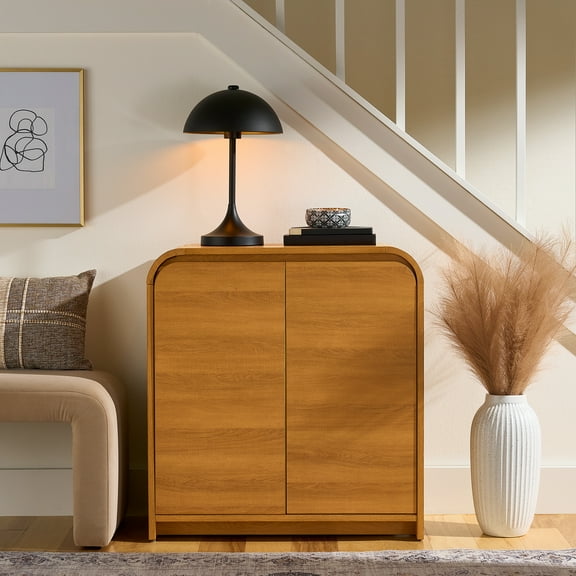 Better Homes & Gardens Juliet Curved Accent Cabinet, Warm Honey