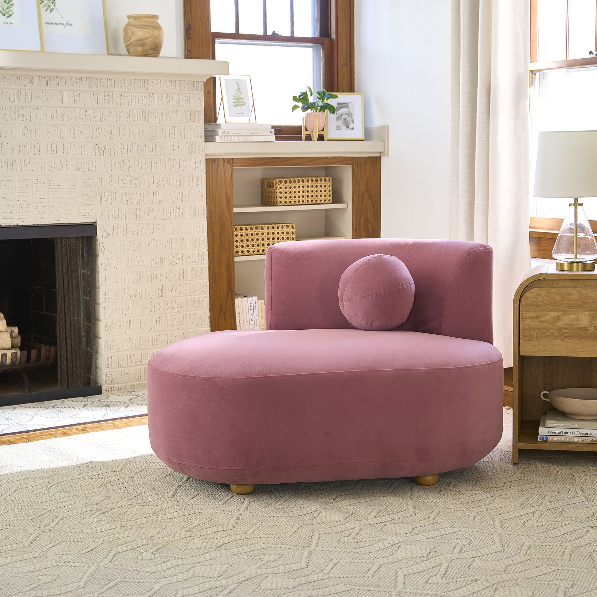 Better Homes & Gardens Juliet Modern Chaise, Rose