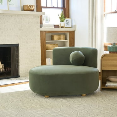 Better Homes & Gardens Juliet Modern Velvet Chaise, Olive