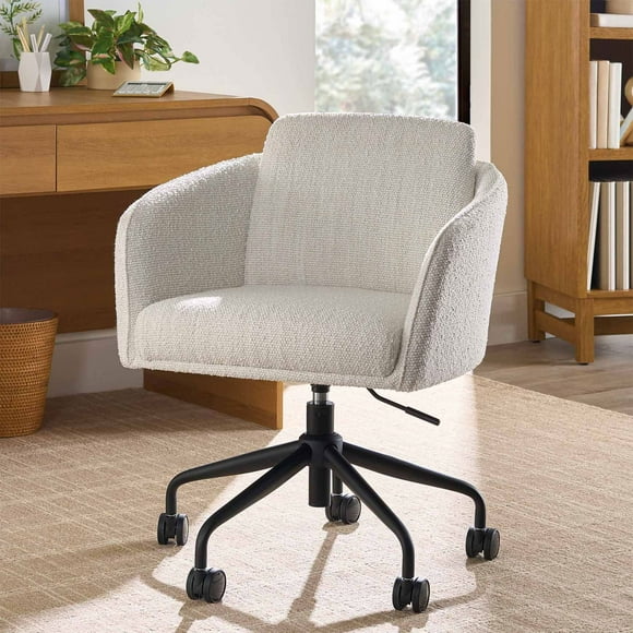 Better Homes & Gardens Juliet Office Chair, Ivory Boucle and Matte Black