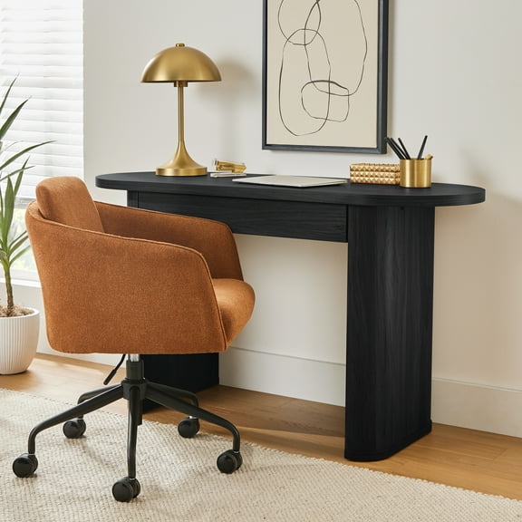Better Homes & Gardens Juliet Oval Writing Desk, Rich Black Finish