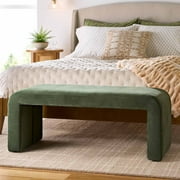 Better Homes & Gardens Juliet 44.50 Velvet Waterfall Bench, Olive