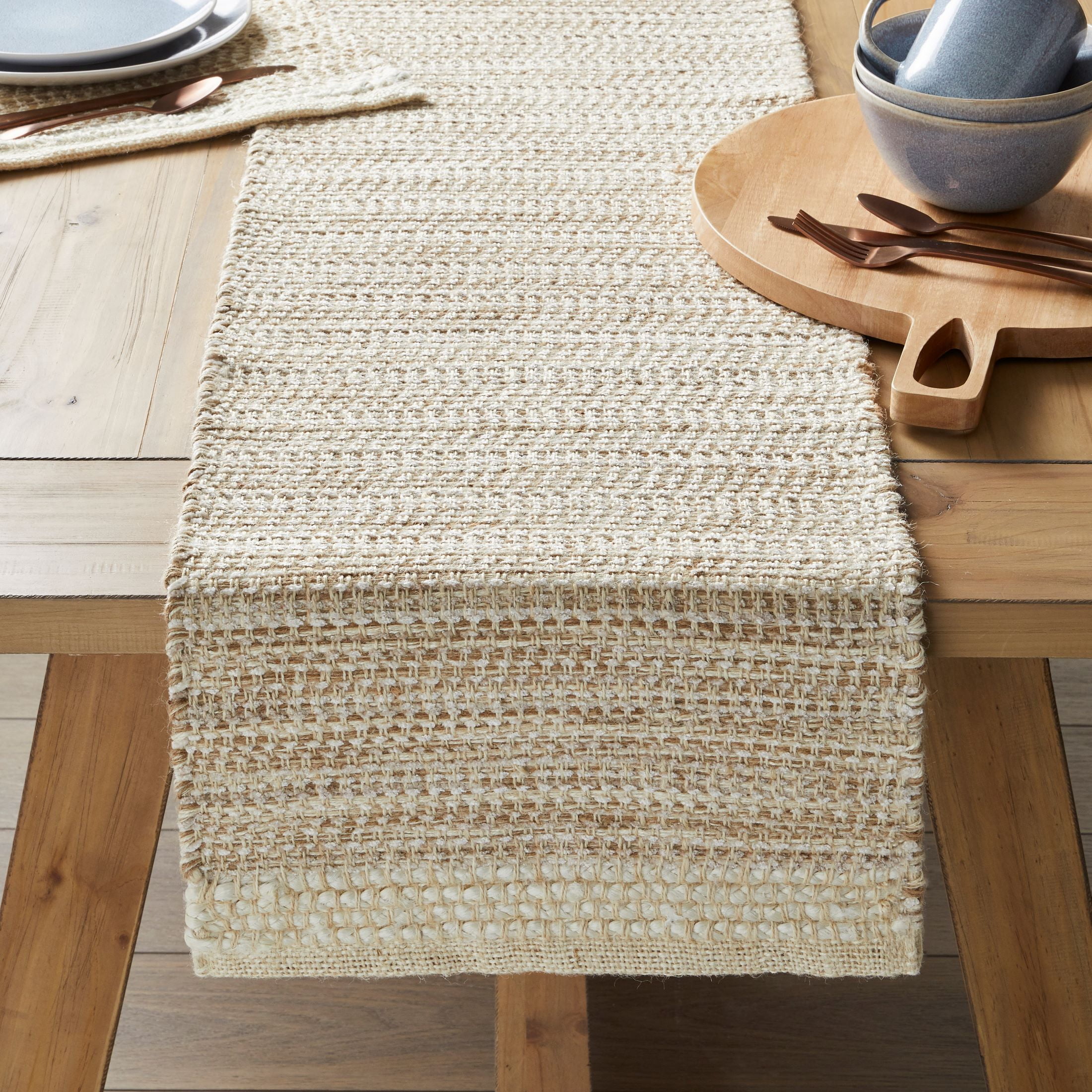 Better Homes & Gardens Jute Chenille Table Runner - 14 x 90" - Natural - Jute/Rayon Blend