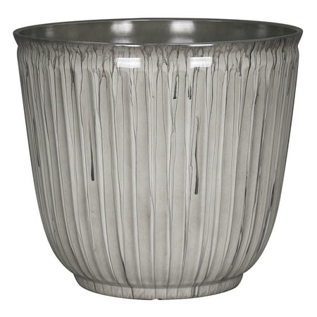 Better Homes & Gardens Kamala Gray Recycled Resin Planter, 15.7in x 15.7in x 14in