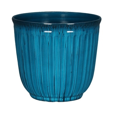 Better Homes & Gardens Kamala Light Blue Recycled Resin Planter, 10.7in x 10.7in x 9.7in