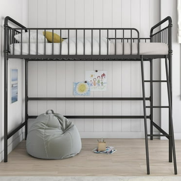 Better Homes & Gardens Kelsey Twin Metal Loft Bed, Black