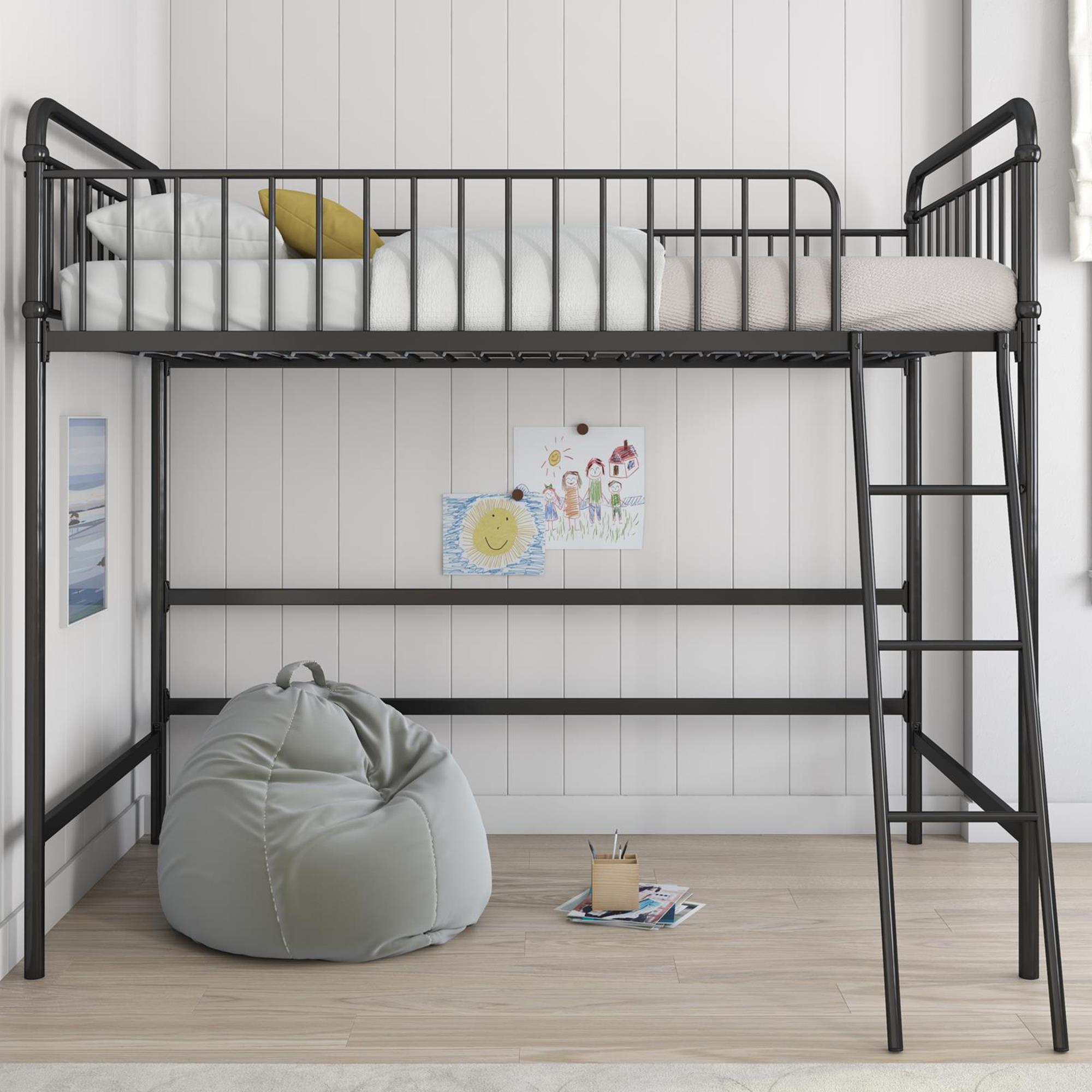 Better Homes and Gardens Greer Twin Loft Storage Bed, Gray