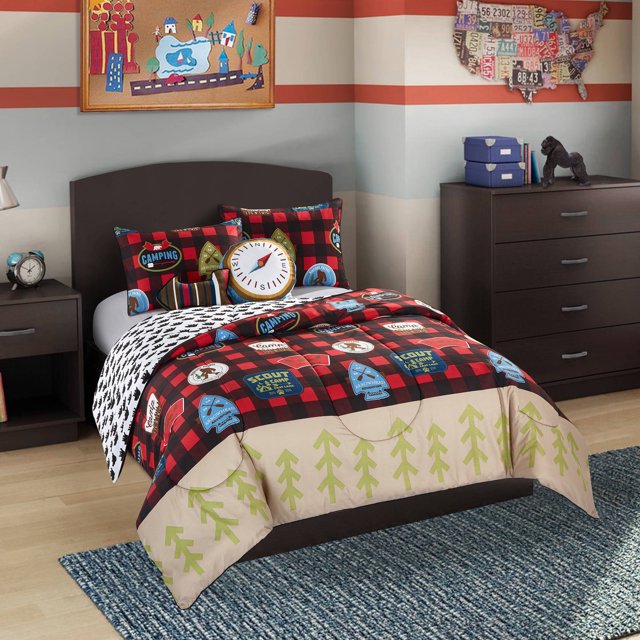 Better Homes & Gardens Kids Plaid Camp Scout Twin Comforter Set