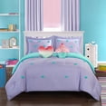 thumbnail image 1 of Better Homes & Gardens Kids Pom Pom Comforter Set with Two Decorative Pillows, Twin, Lavender, Polyester, 1 of 5