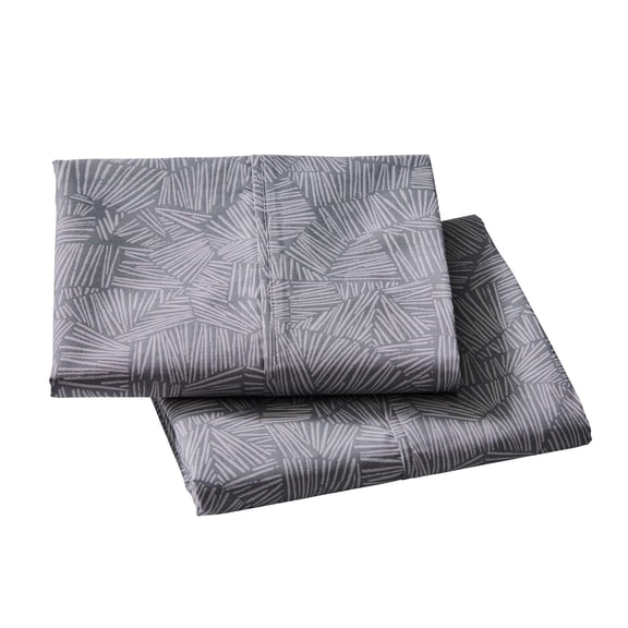 Better Homes & Gardens King Pillowcases, 2-Piece, 300 Thread Count Cotton Percale, Ziggy Geo Print Gray