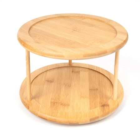 Better Homes & Gardens Kitchen Organizer Bamboo Turntable 2-Tier Spice Rack, 10.04 DIA x 6.89 in