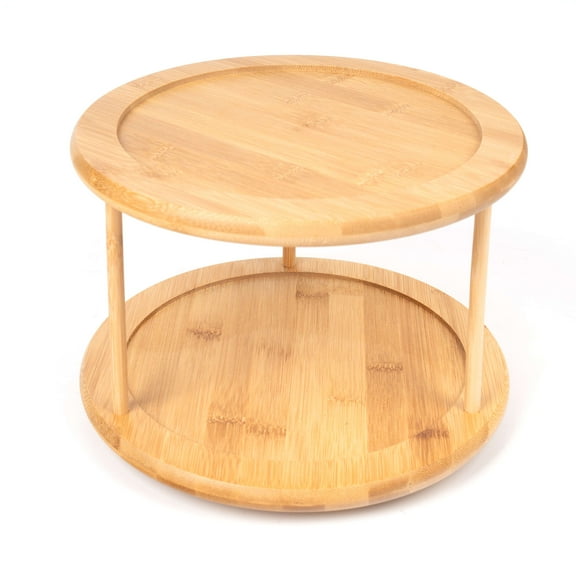 Better Homes & Gardens Kitchen Organizer Bamboo Turntable 2-Tier Spice Rack, 10.04 DIA x 6.89 in