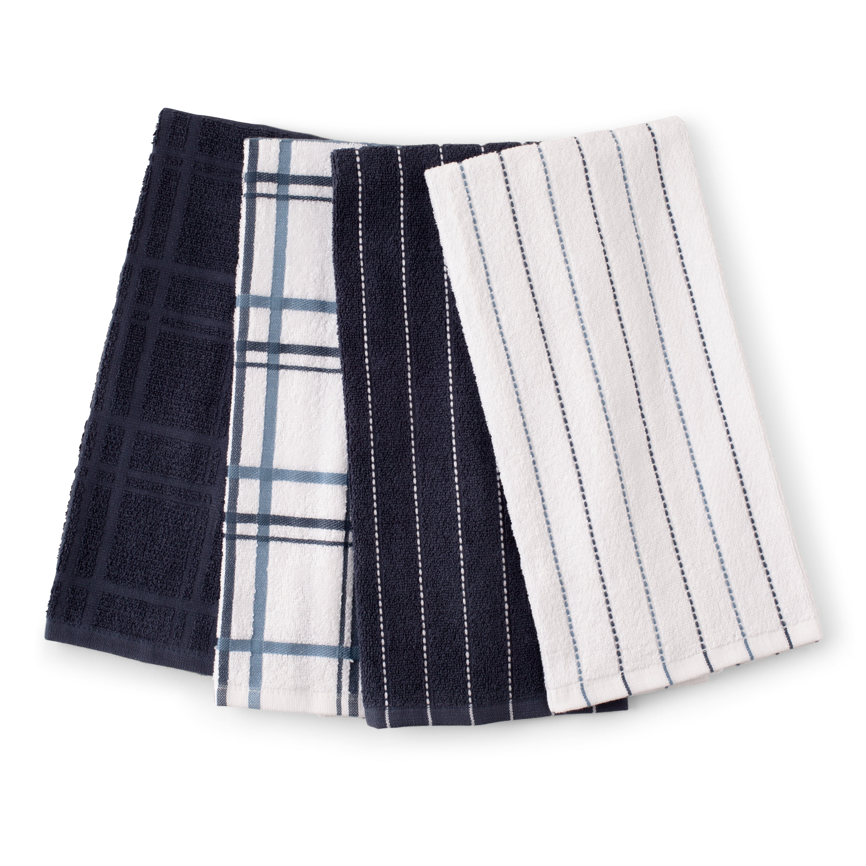 Better Homes & Gardens Kitchen Towel Set, Washed Indigo, Set of 4