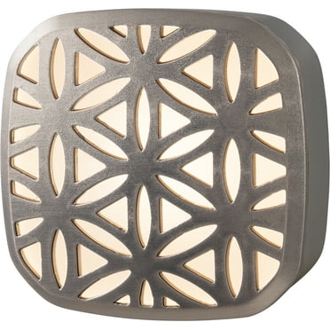 Better Homes & Gardens LED Night Light, Flower Design, Light Sensing, Satin Nickel, 2 in, 0.75 in