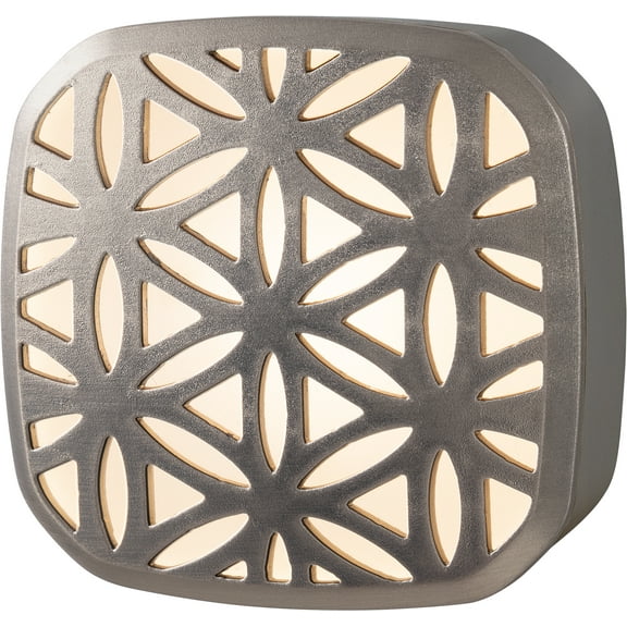 Better Homes & Gardens LED Night Light, Flower Design, Light Sensing, Satin Nickel, 2 in, 0.75 in