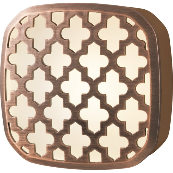 Better Homes & Gardens LED Night Light, Moroccan Design, Light Sensing, Bronze, 2 in, 0.75 in