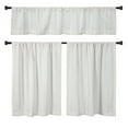 thumbnail image 1 of Better Homes & Gardens Ladder Stripe Kitchen Curtain Tiers and Valance, 3-Piece Set, Gray, 60" W x 36" L, 1 of 5
