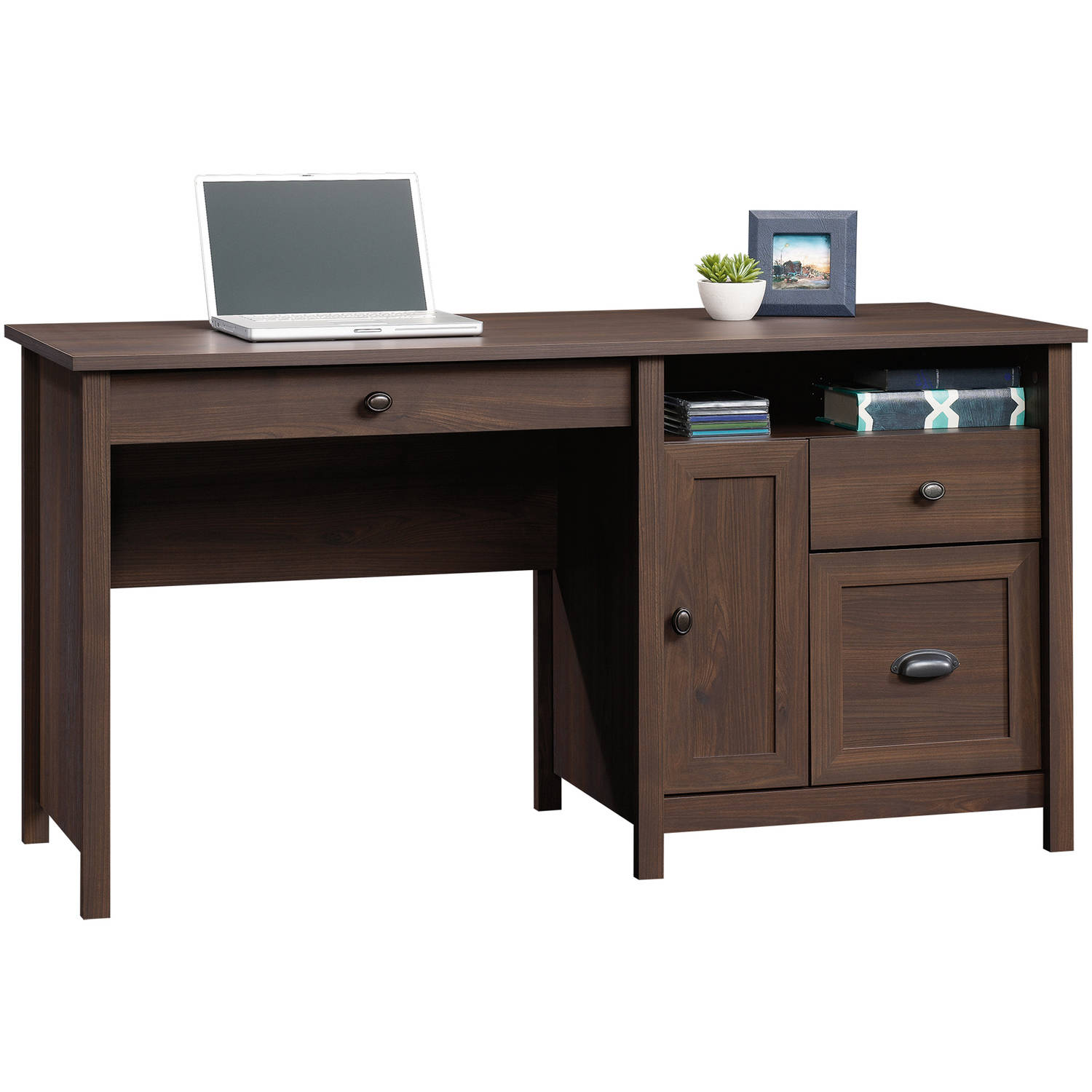 Better Homes & Gardens Lafayette 3Drawer Computer Desk, English Walnut