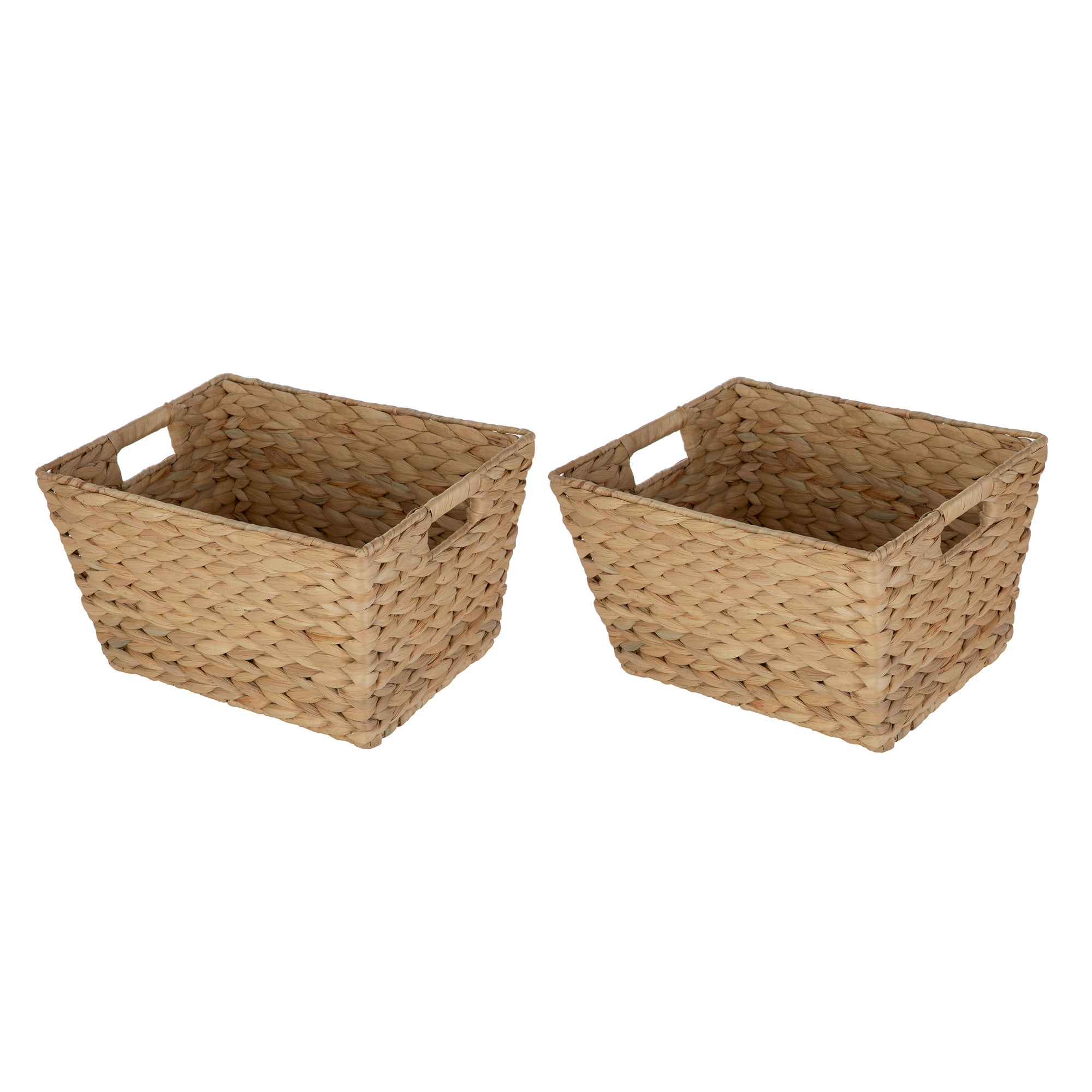 Better Homes & Gardens Large Hyacinth Storage Basket with Handles, 2 Pack