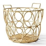 Better Homes & Gardens Large Poly Rattan Open Weave Storage Basket with Handles