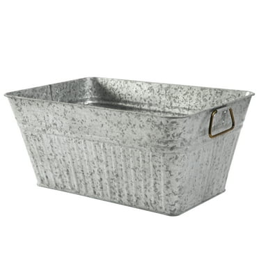 Better Homes & Gardens- Large Rectangle Galvanized Tub BH28-056-099-29, 22 in L x 15 in W x 10 in H