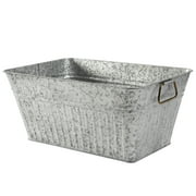 Better Homes & Gardens- Galvanized Large Rectangle Tub, BH28-056-099-29, 22 in L x 15 in W x 10 in H
