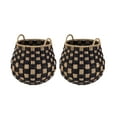 thumbnail image 1 of Better Homes & Gardens Large Round Checkered Seagrass Storage Basket with Handles, 2 Pack, 1 of 15