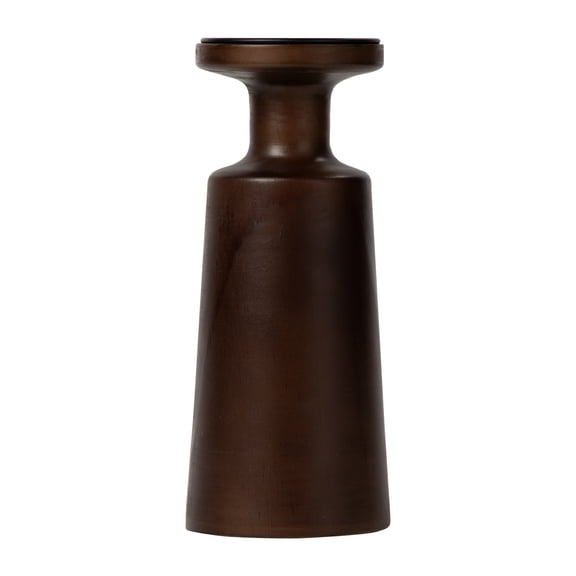 Better Homes & Gardens Large Wood Candle Holder, Walnut Finish, Indoor, 9.25 in H