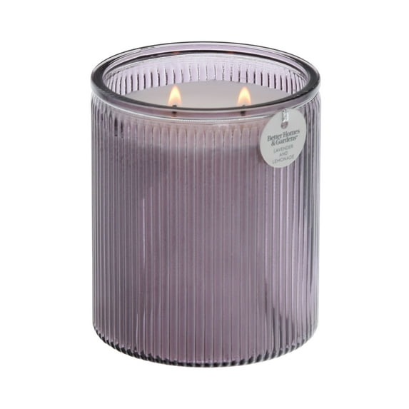 Better Homes & Gardens Lavender and Lemonade Scented 2-Wick 17.1oz Ribbed Jar Candle