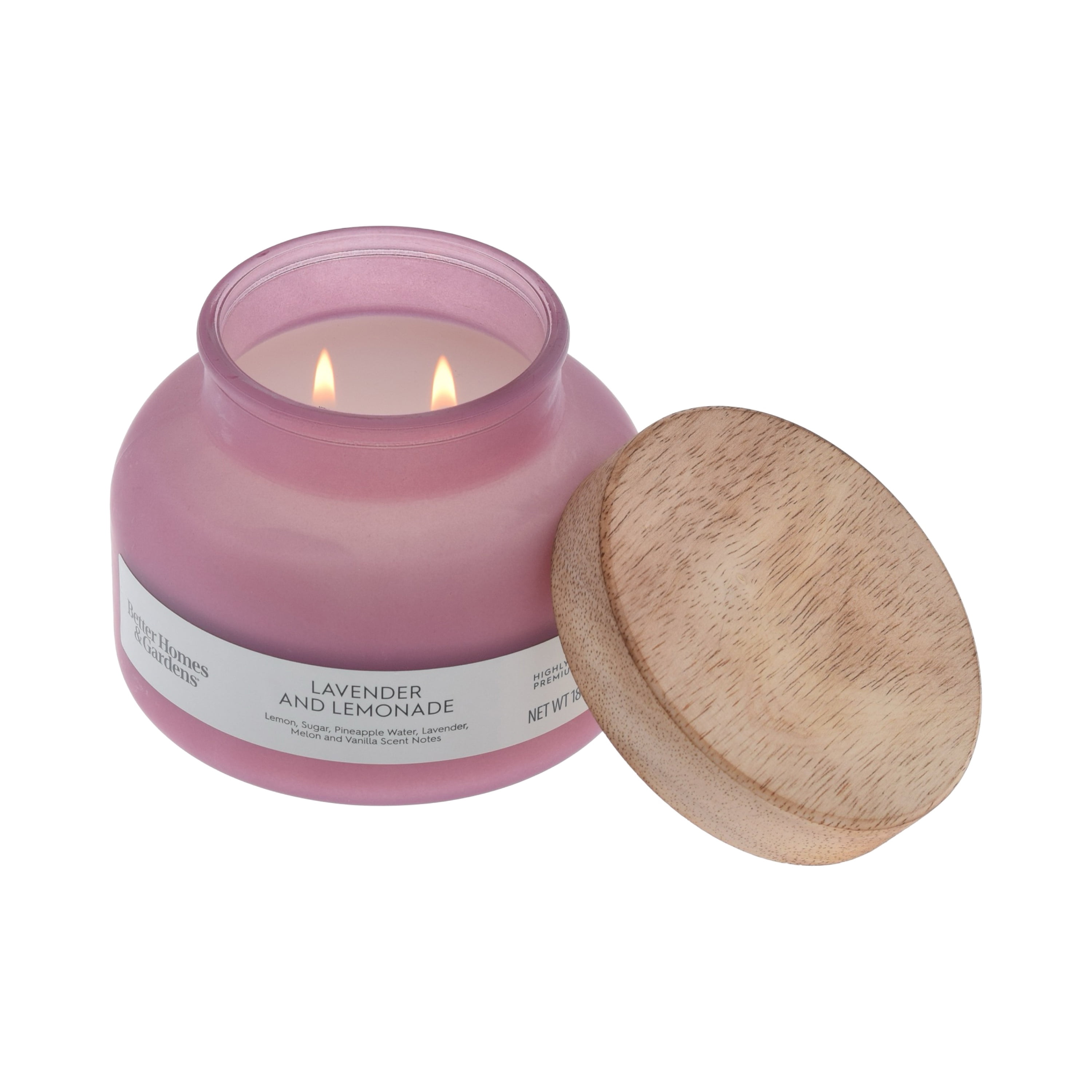 Better Homes & Gardens Lavender and Lemonade Scented 2-Wick 18oz (510.3 g) Frosted Jar Candle