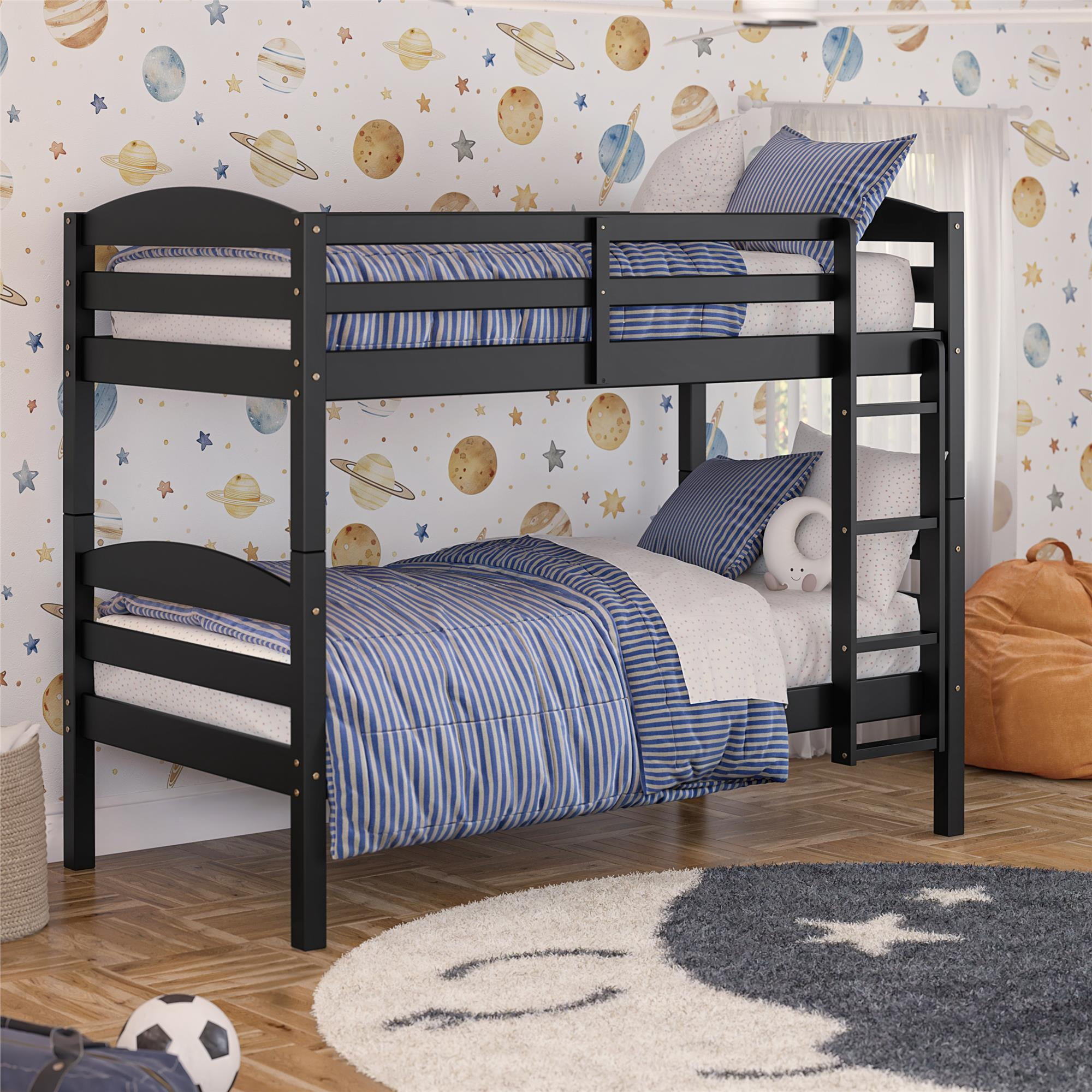 Convertible Twin-Over-Twin Bunk Bed for Kids, Black Ghana | Ubuy