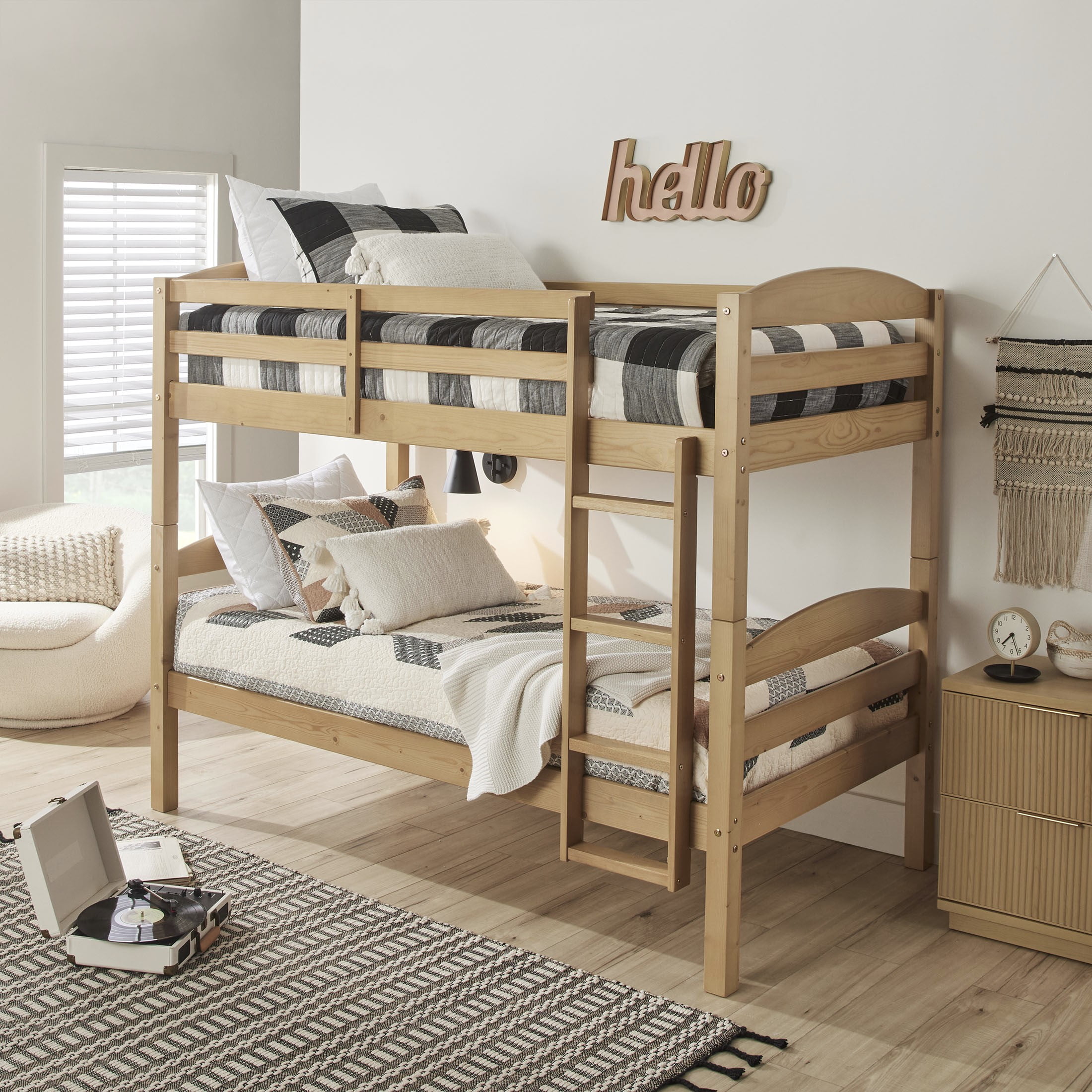 Better homes and gardens leighton twin over twin wood bunk bed sale
