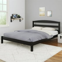 Better Homes & Gardens Leighton Solid Wood Platform Bed Frame, Full, Black
