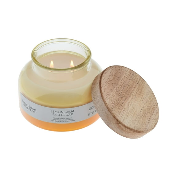Better Homes and Gardens Lemon Balm and Cedar Scented 2-Wick Ombre Jar Candle 18oz.