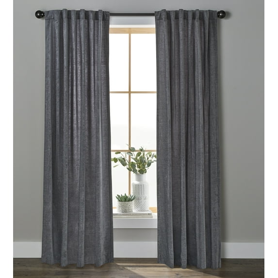 Better Homes & Gardens Light Filtering Chenille Curtain Panel, 1-Piece, Gray Flannel, 54" W x 84" L