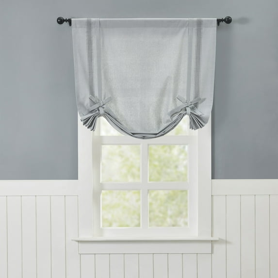 Better Homes & Gardens Light Filtering Cotton Balloon Shade, Soft Silver, 42" W x 63" L