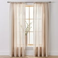 thumbnail image 1 of Better Homes & Gardens Light Filtering Linen Blend Rod Pocket Curtain, Single Panel, Papyrus Beige, 50" W x 84" L, 1 of 6
