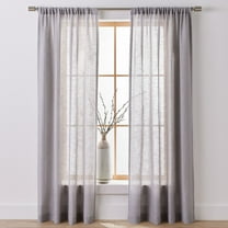 Better Homes & Gardens Light Filtering Linen Blend Rod Pocket Curtain, Single Panel, Soft Silver, 50" W x 84" L