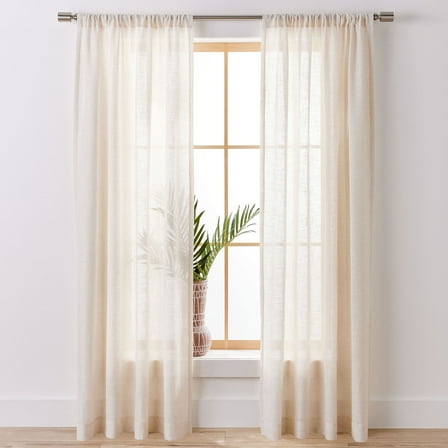 Better Homes & Gardens Light Filtering Linen Blend Rod Pocket Curtain, Single Panel, Vanilla Dream, 50" W x 84" L
