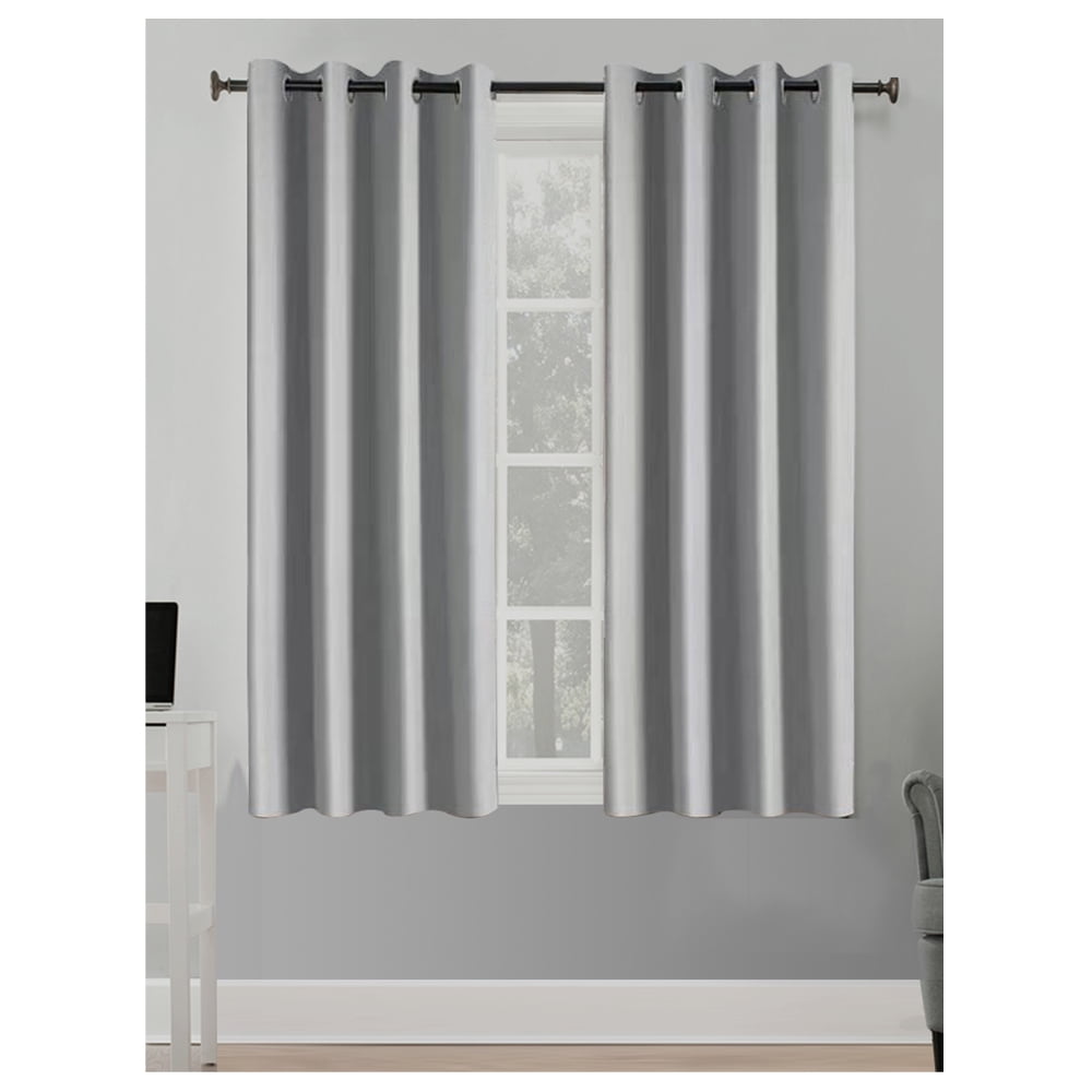 Better Homes & Gardens Solid Herringbone Blackout Curtain Panel, 1 Panel, Silver, 50" W x 63” L