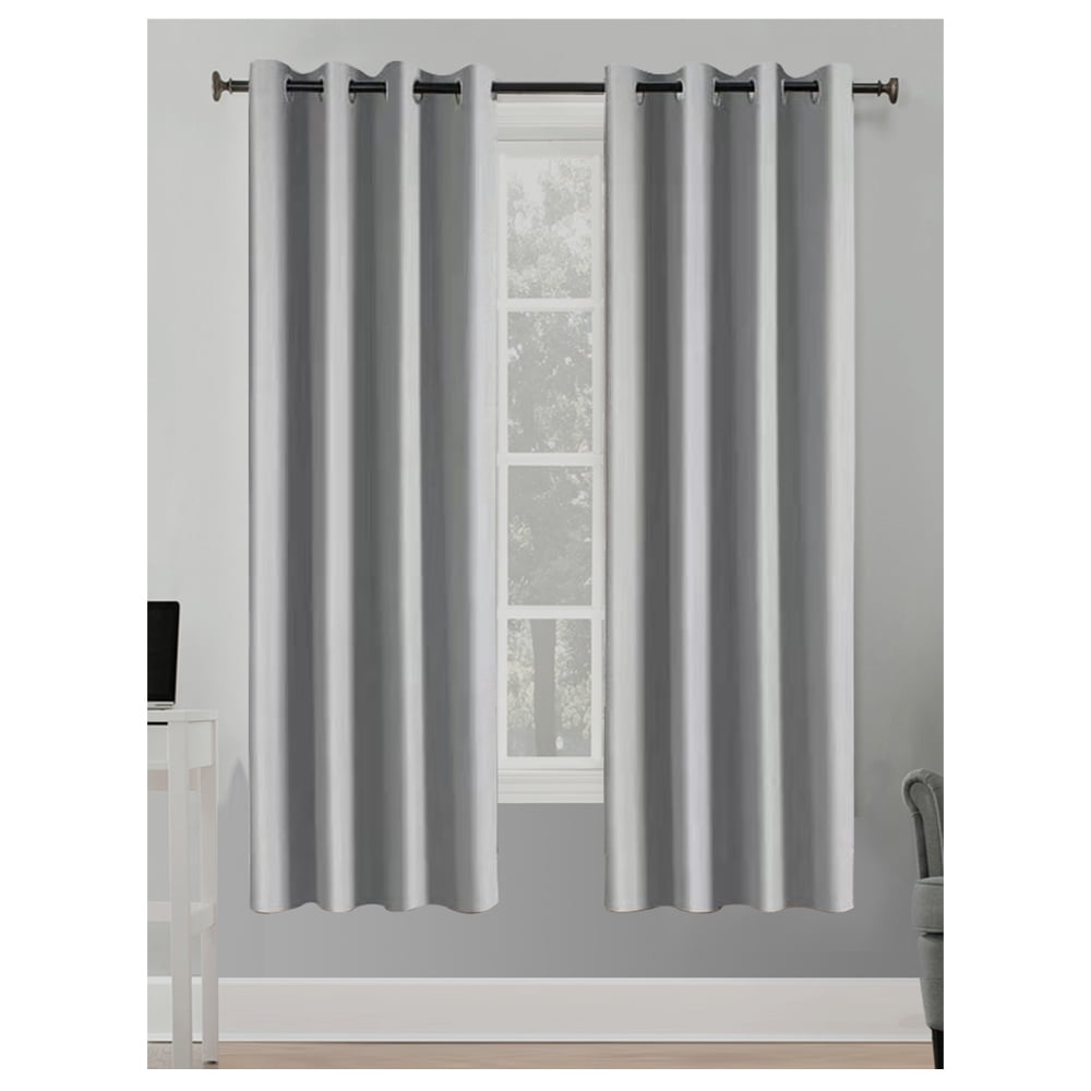 Better Homes & Gardens Solid Herringbone Blackout Curtain Panel, 1 Panel, Silver, 50" W x 84” L