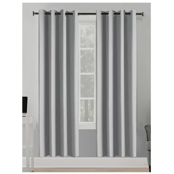 Better Homes & Gardens Solid Herringbone Blackout Curtain Panel, 1 Panel, Silver, 50 in W x 95 in L