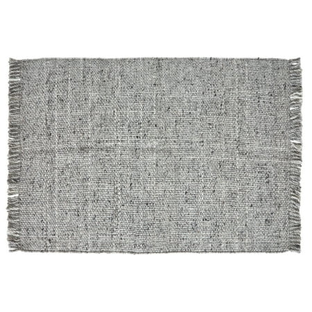 Better Homes & Gardens Light Grey Handwoven Plaid Wool Scatter Accent Rug, 30 in x 46 in